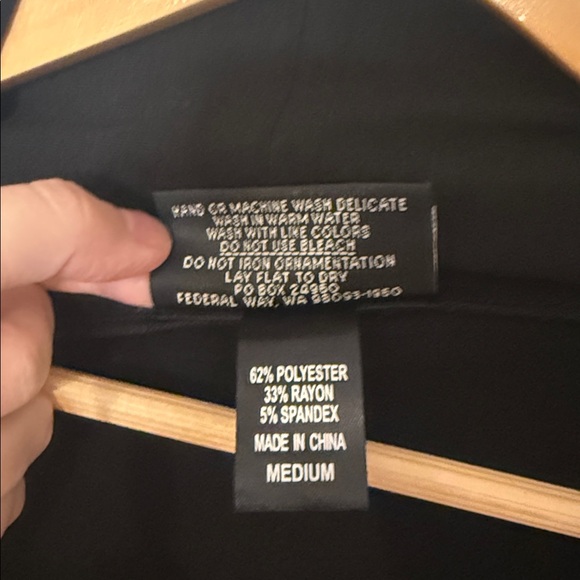 Christine Alexander Black Top with Sparkle Accents Drapey Party M - Picture 4 of 6